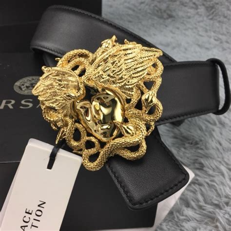 versace medusa black belt|Versace Medusa snake wings belt.